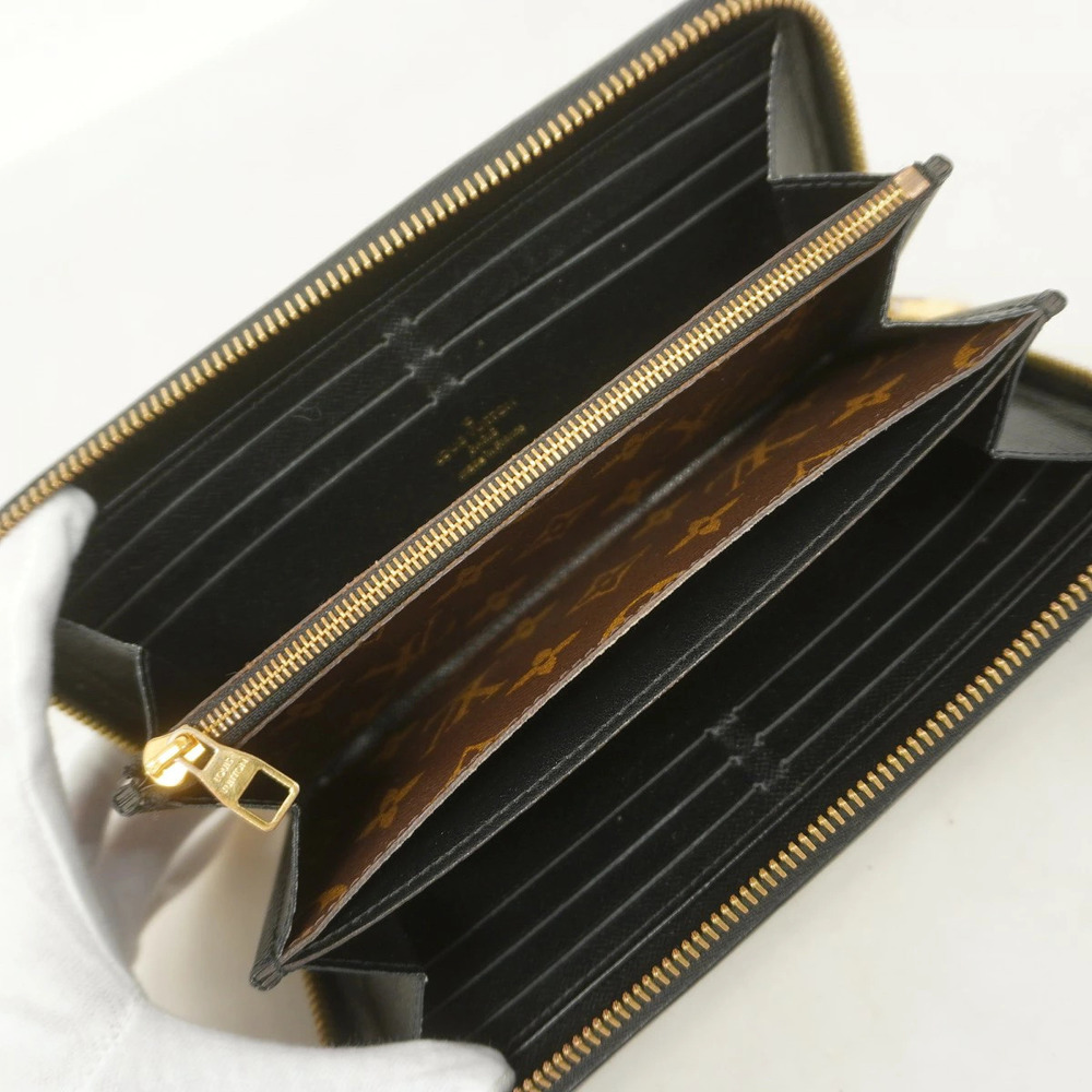 Louis Vuitton Retiro Noir Zippy Monogram Brown Wallet Black Black Brown - Picture 3 of 13
